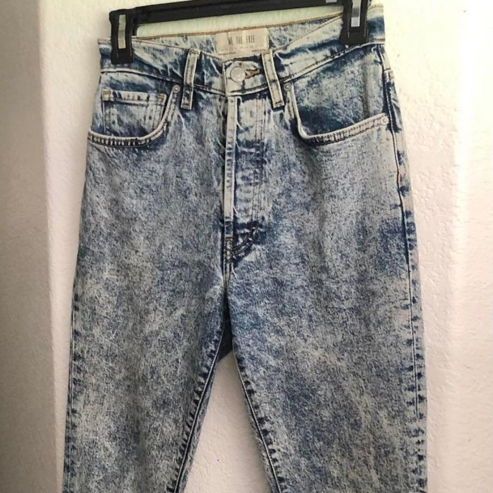 Free People Acid Washed Jeans